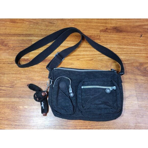 Kipling Black Crossbody Shoulder Bag W/ Key Chain - Picture 1 of 5